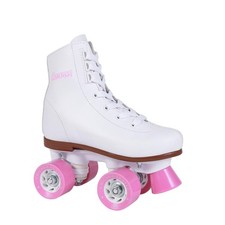 Girls Rink Roller Skates   Classic High-Top Quad Skates, Padded Ankle Collar,...
