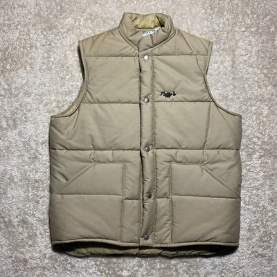 True Vintage Pine County Men's L  Puffer Vest  Tuffy s  Tan Made In Staples, MN