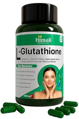 Himali L-Glutathione Supplement 500mg Vitamin C & E Skin Brightening 60 Capsules
