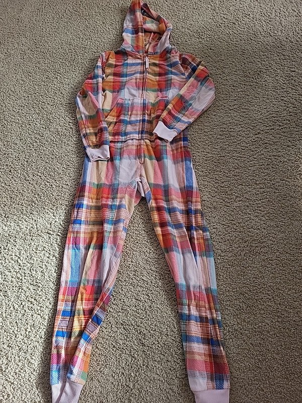 Girls Cat & Jack One-piece Pajama With Hood/Pockets, Size M(8) - GREAT Condition