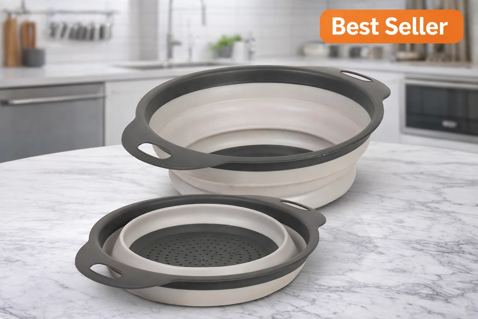 Glad Collapsible Colander Strainer - 2L | Small Pasta Drainer for Kitchen,