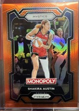 Shakira Austin- 2024 Panini WNBA Monopoly Orange Holo Prizm #17/124 #3 Mystics