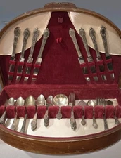 Vintage Oneida Community Silver Plate Silverware Flatware Set 50pc Dining 