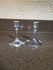 Vintage Metal Silver Colored 4.5โ Candle Holders, Made in USA by Ironware