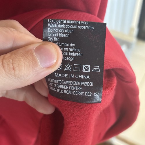 Weekend Offender Mens Red Avery Sweatshirt Long Sleeve Jumper Terrace 3XL - Picture 8 of 9