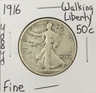 1916 Walking Liberty Half Dollar - Fine Details / Scratches ( 40840 )