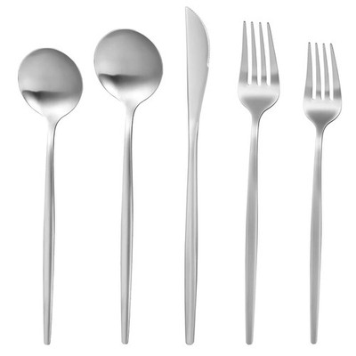 MIKIWAY 60-Pc Silverware Set for 12, Stainless Steel Flatware, Matte Cutlery