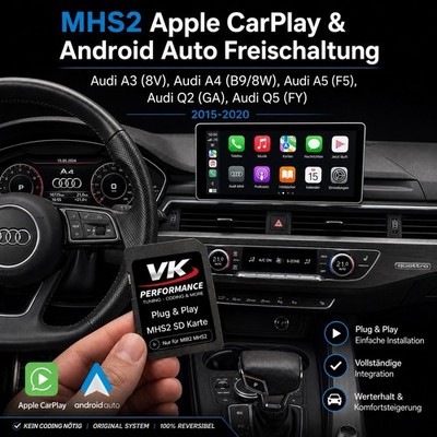 AUDI A3 (8V), A4 (B9), A5 (F5) MHS2 APPLE CARPLAY, ANDROID AUTO FREISCHALTUNG
