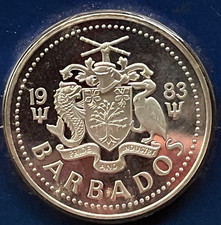 🏝️ 1983 Barbados $25 Silver Coin – Coronation Jubilee Royal Symbols 🇧🇧