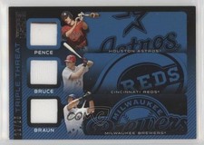 2009 Unique Triple Threat Relics 22/25 Hunter Pence Ryan Braun Jay Bruce q3x