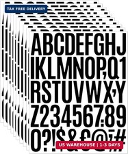 8 Sheets Self Adhesive Vinyl Letters Numbers Kit, Mailbox Numbers 2 Inch Black