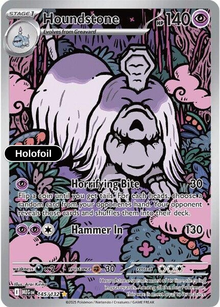 Houndstone [MEG - 145/132] Illustration Rare Holofoil NM Mega Evolution