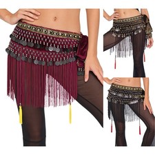 Women's Self-tie Belly Dance Fringe Skirt Belly Dance Hip Scarf Dancing Costume