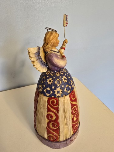 Vintage 2003 Jim Shore Enesco Heartwood Creek Angel I Pledge Allegiance #117044 - Picture 7 of 8