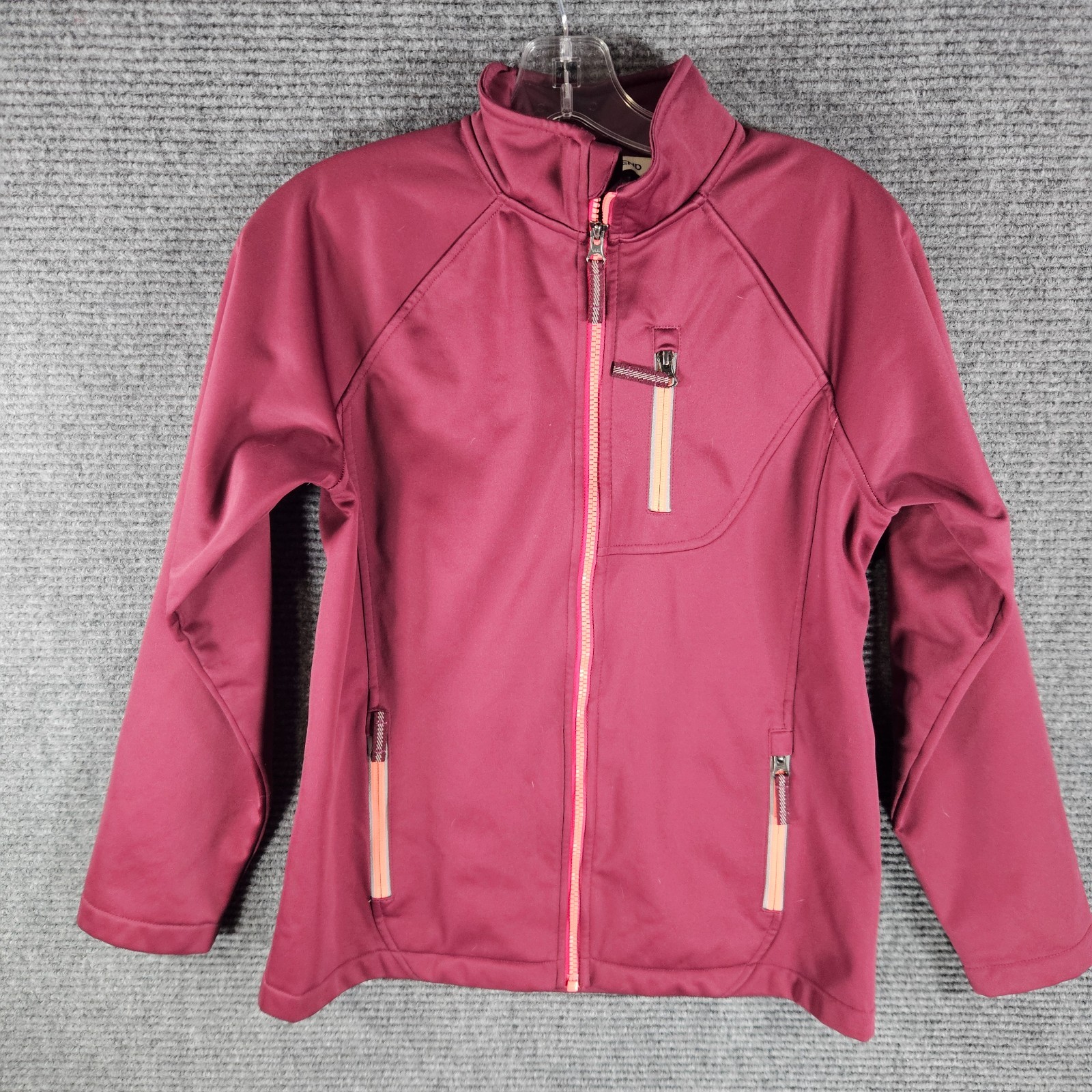 Lands End Women's Windbreaker Jacket Size XL 16 Purple Pink Fleece Lined Pockets