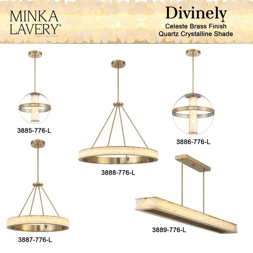Minka Lavery 3888-L Divinely 37"W LED Crystal Ring Chandelier - Celeste Brass - Picture 4 of 8