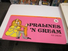 Baskin Robbins ice cream 1974 store poster sign PRALINES CREAM Old South suitor