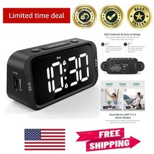 Stylish Compact Dual Alarm Clock with Adjustable Brightness for Home  Travel