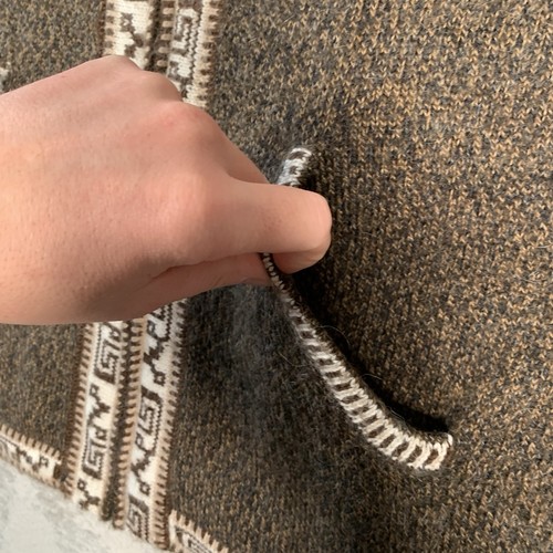Vintage Alpaka Strickjacke Herren XL Braun 100% Strick Pullover Peru Peruan Lavorato - Bild 5 von 14