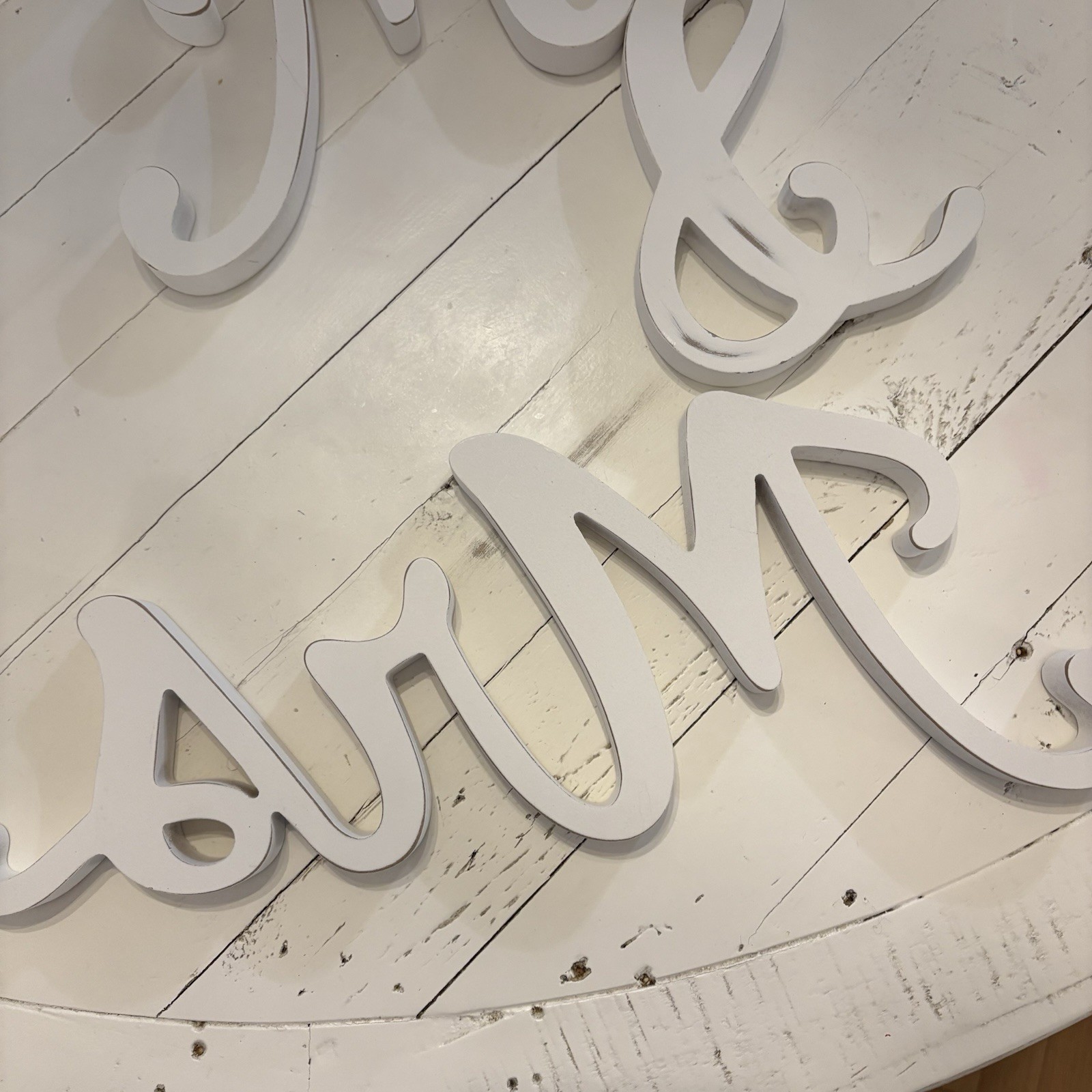 Mr. & Mrs. 3-Piece Sign Decor for Wedding, Shower, Engagement, Antique White