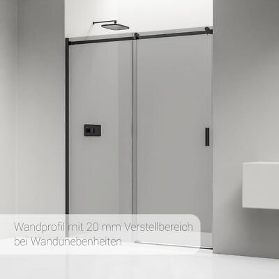 BERNSTEIN Nischendusche NT806 FLEX Mit Schiebetür, 160cm, 8mm ESG-Glas & Nano-Beschichtung In Chrom