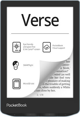 PocketBook Verse eReader Blau eBook-Reader 6'' eINK Touch WLAN SMARTlight NEU
