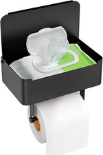 Multipurpose Bathroom Organizer: Toilet Paper Holder with Shelf and wipes