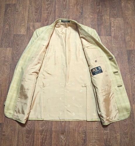 Daks Blazer | Mens Vintage Mustard Check DAKS Signature Blazer Size Medium Retro - Picture 3 of 6