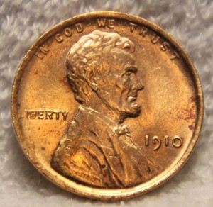 UNCIRCULATED-1910-Lincoln-Wheat-Cent-Penny-Strongly-Struck-Blazing-RED-Beauty