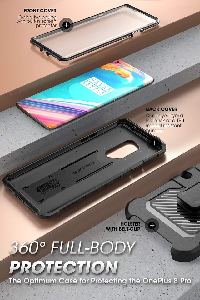 Pose Plus SUPCASE OnePlus 9 /8Pro/ 7/7T Pro Case Full-body Cover Holster Screen Protector Case With Built-in Screen Protector - Foto 4