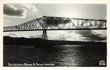 RPPC Interstate Bridge At Sunset Real Photo OR WA P265x