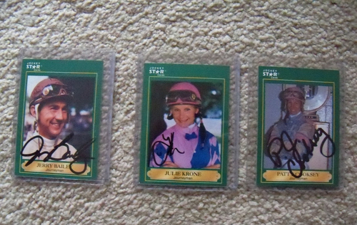 AUTOGRAPHED JOCKEY CARDS! JULIE KRONE~PATTY COOKSEY~JERRY BAILEY!