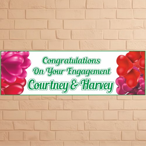 2 x Personalised Engagement Party Banners Custom Name Celebration Decor UK - Picture 9 of 10