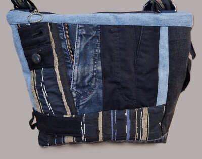 Handarbeit *Unikat*  große  Handtasche Patchwork  Jeans  Upcycling  Jeanstasche