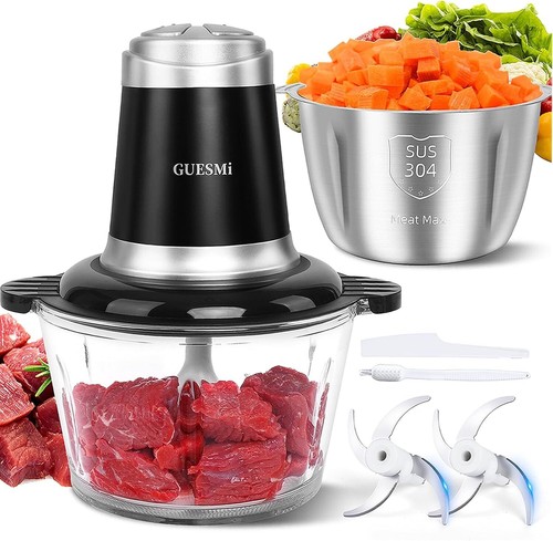 Powerful 500W Food Chopper Meat Grinder & Veggie Chopper with 2 Bowls
