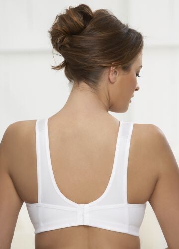 Glamorise Yoga Bra 40B 40C SPORT Sleep Leisure (WICKS-AWAY-MOISTURE!) White NEW - Picture 11 of 24