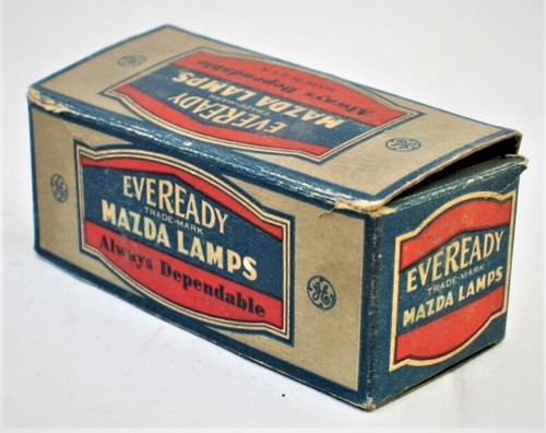 Scatola lampada vintage Eveready Mazda & 9 lampadine - Mazda 50 6-8V 1C.P. Indicatore - Foto 3 di 6