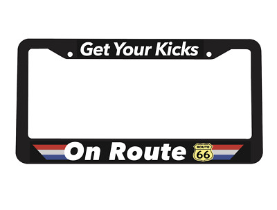Get Your Kicks On Route 66 American Highway USA Cruising License Plate Frame NEW