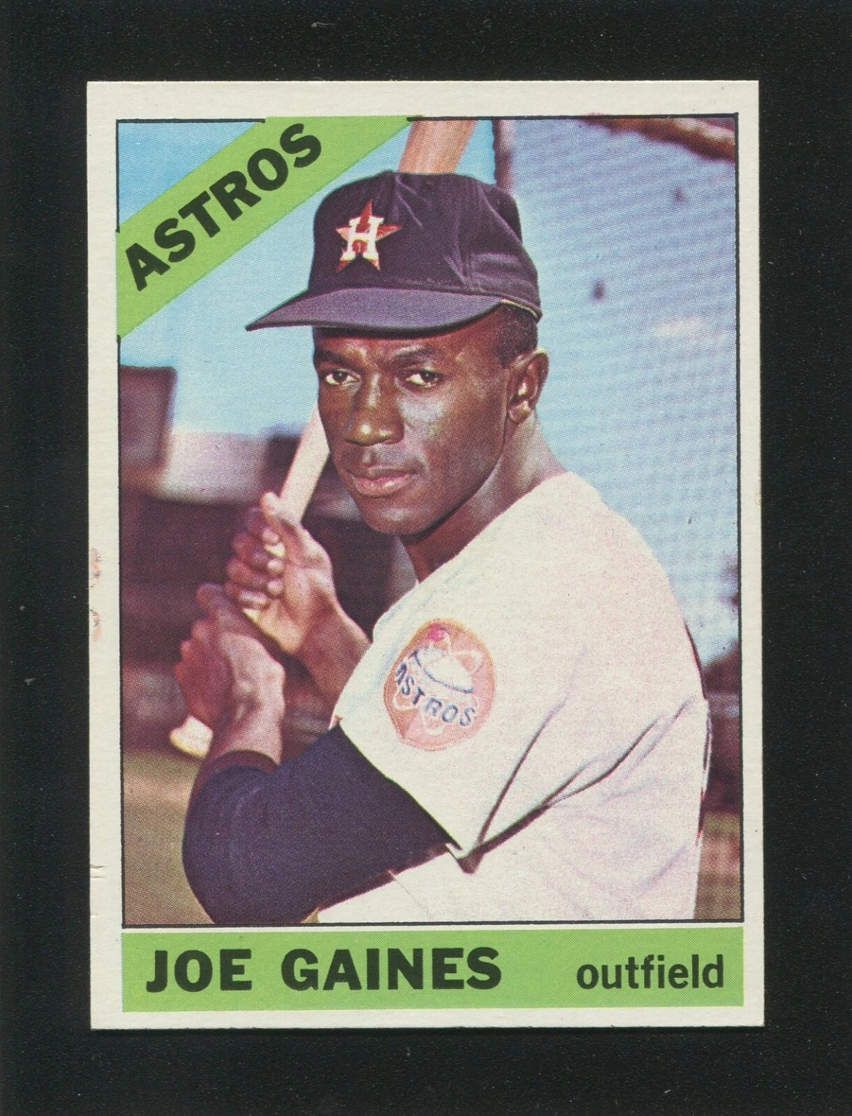 #122 JOE GAINES, Astros - 1966 Topps: EX-MT, L border ding, pack fresh 240692e
