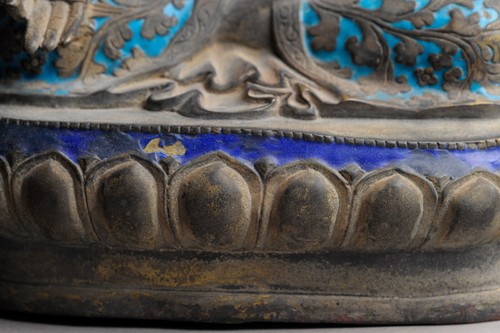 Alter Medizin Buddha Bronze China 32 cm Rarität antik-Stil - Bild 12 von 14