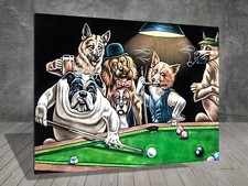 Cassius Marcellus Coolidge Dogs Playing Pool  CANVAS PAINTING POSTER 825