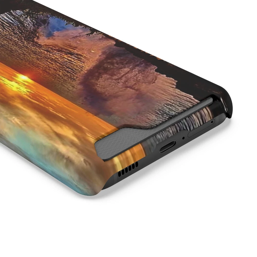 Phone Case With Card Holder Sunset Custom Print by Backisland