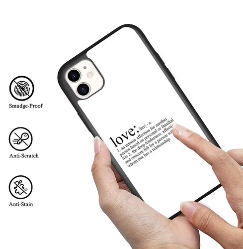 For iPhone SE XS XR Max 5 6 7 8 Plus Anti scratch Cover Love Definition meaning - Picture 20 of 25
