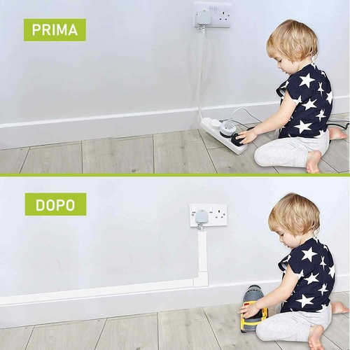 2 mt Canalina per cavi elettrica 100x60 mm in plastica passacavi bianco coprifil - Foto 4 di 4