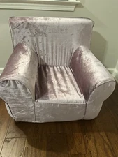 POTTERY BARN  ANYWHERE CHAIR FIG VELVET “READ” Reg/stand Size