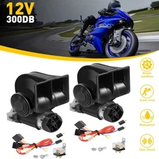 2PCS 12V Air Horn Super Loud Dual Trumpet Train System Kit For Car/Truck/Boat