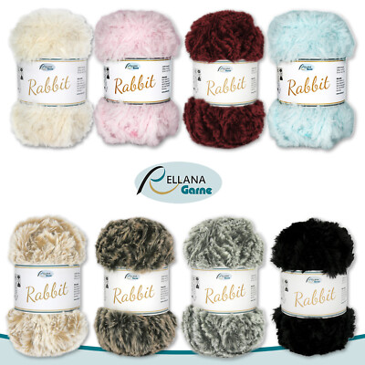 Rellana 100 g Rabbit Flauschwolle Effektwolle Plüschwolle Flauschig 8 Farben