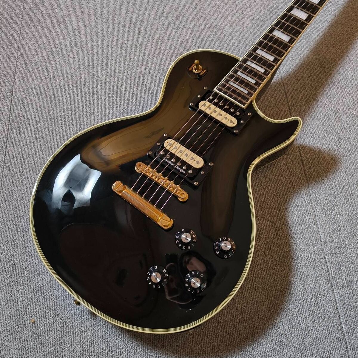 Edwards By ESP Les Paul Custom Black Electric Guitar E-LP Edwards By ESP Les Paul Custom Black Electric Guitar E-LP