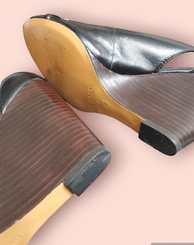 Coach High Heal Slingback Lederkeilkleid Schuh, Gr. 9 - Bild 7 von 8