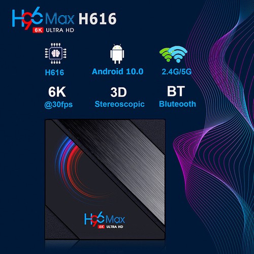 H96 Max Android 10 TV Box Allwinner H616 Quad Core 6K 4G 32/64G Wifi H.265 BT4.0 - Photo 8/18